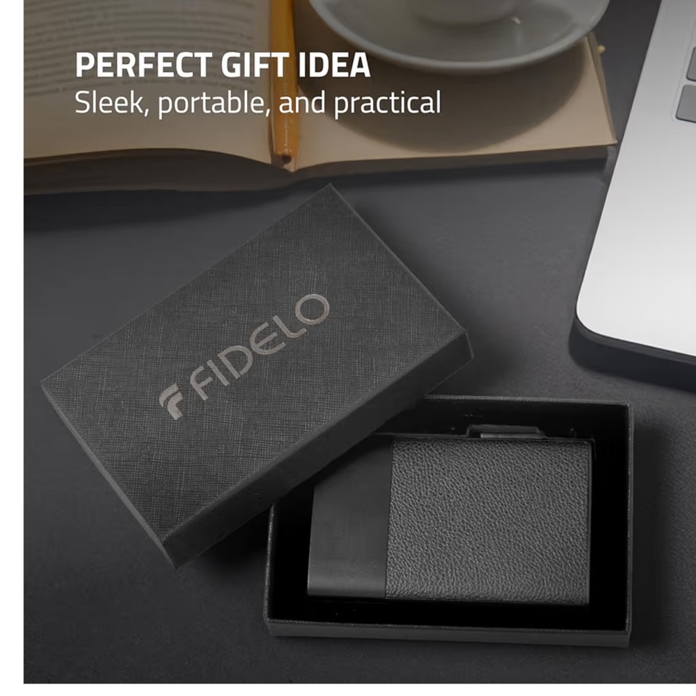 Fidelo Black Wallet with Gift Box